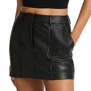 Commando Faux Leather Utility Micro Mini Skirt - SK29 (Black)